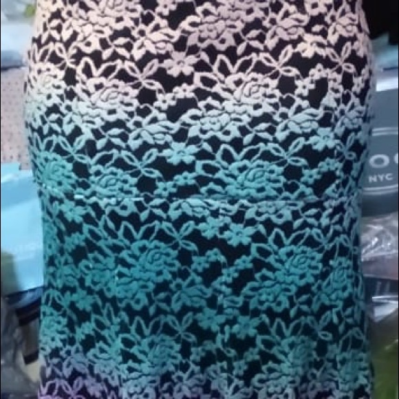 Beautiful two color  dress purple  and teal strapless - Picture 5 of 6